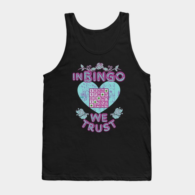 Bingo - In Bingo We Trust/ Teal Heart Tank Top by SEIKA by FP